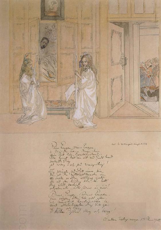 Carl Larsson Morning Serenade for prince Eugen at carl Larsson-s home on march 4 1902 oil painting picture